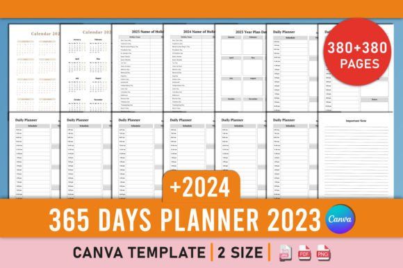 Download 2 Years 365 Days Planner Canva Interior - 2 years Collection