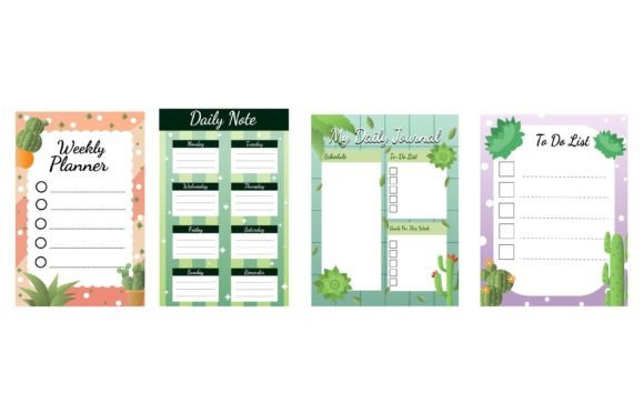 Download Journal Templates Cactus Succulents Page - Premium Bundle